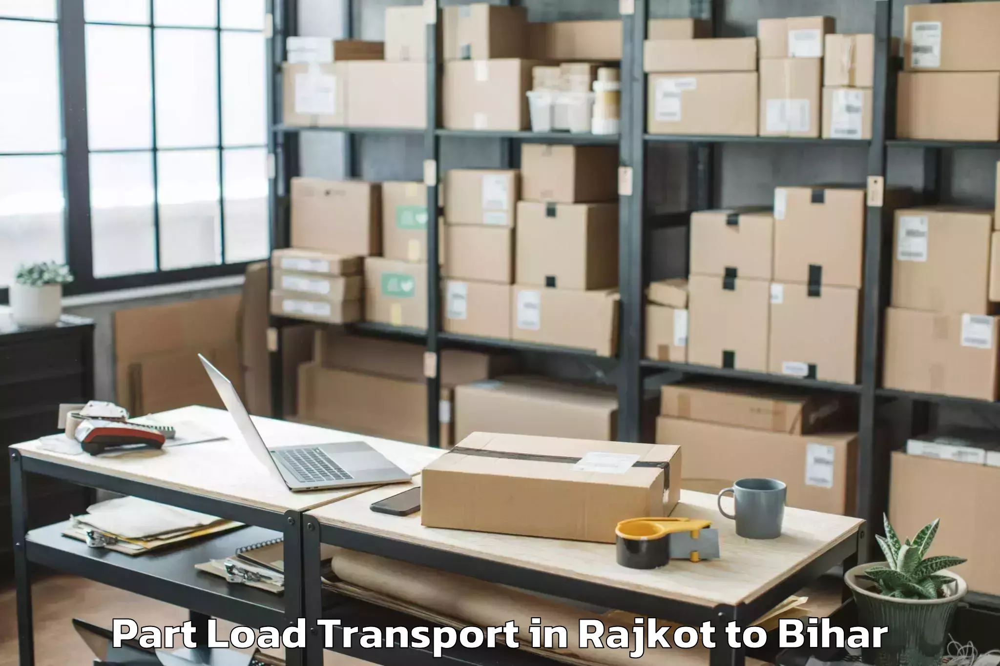 Easy Rajkot to Belaganj Part Load Transport Booking